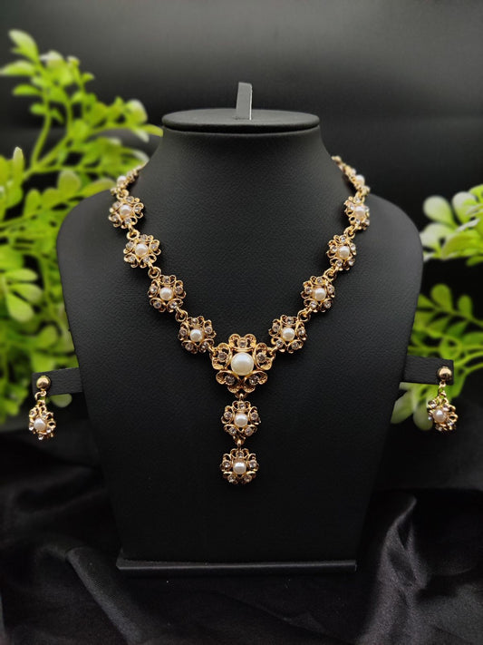 Imported Majestic Pearl Flower Necklace Set 🌸✨ | Best Quality Necklace For Girls & Women | Artificial Jewellery